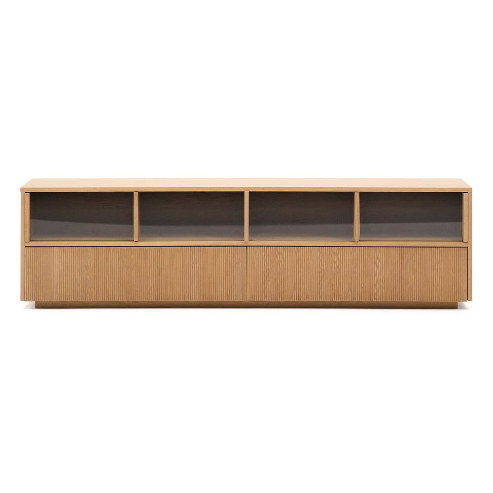Natúr színű TV-állvány tölgyfa dekorral 200x54x40 cm Helvine – Kave Home