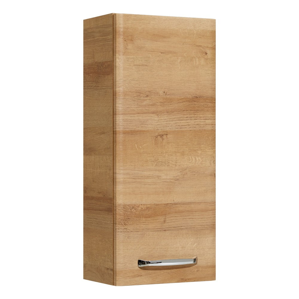 Natúr színű fali fürdőszoba szekrény tölgyfa dekorral 70x30 cm Quickset 318 – Pelipal