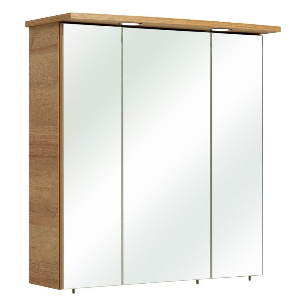 Natúr színű fürdőszoba szekrény tölgyfa dekorral 72x65 cm Quickset 318 – Pelipal