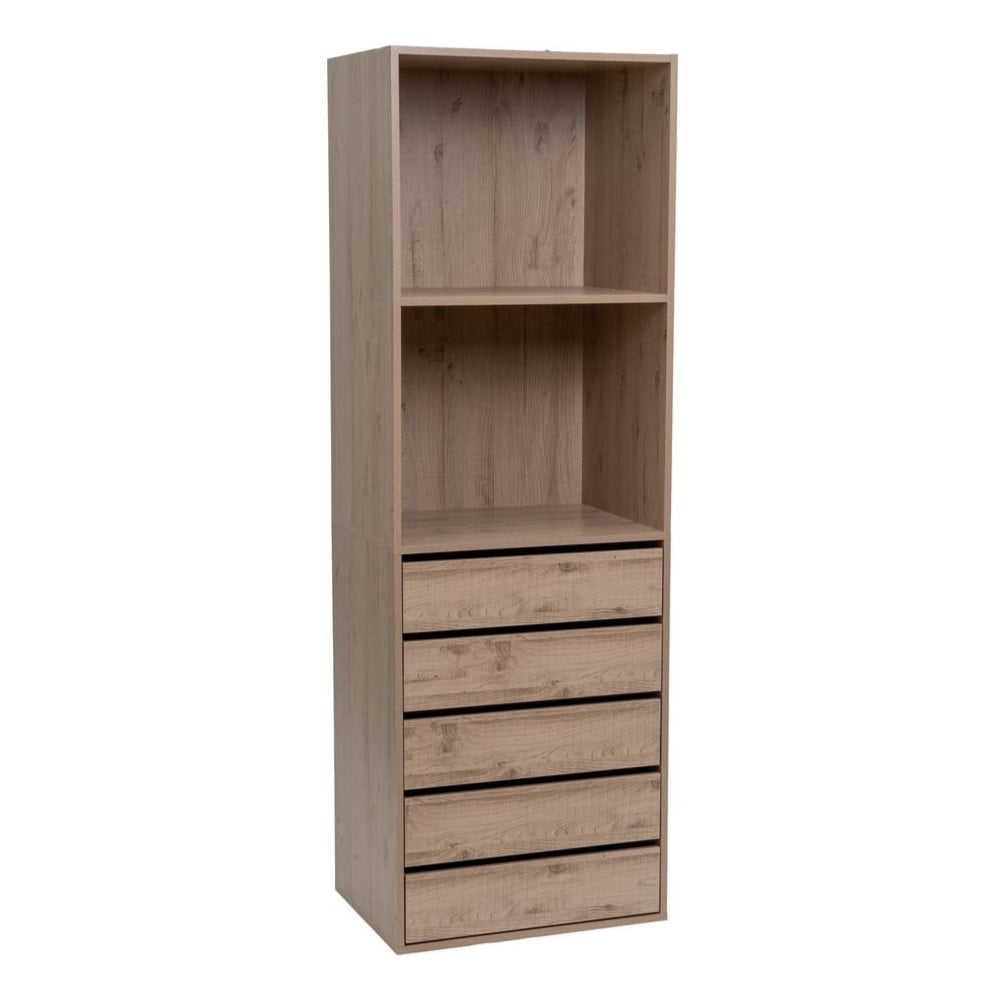 Natúr színű nyitott moduláris szekrény tölgyfa dekorral 60x180x45 cm Modular – Casa Selección