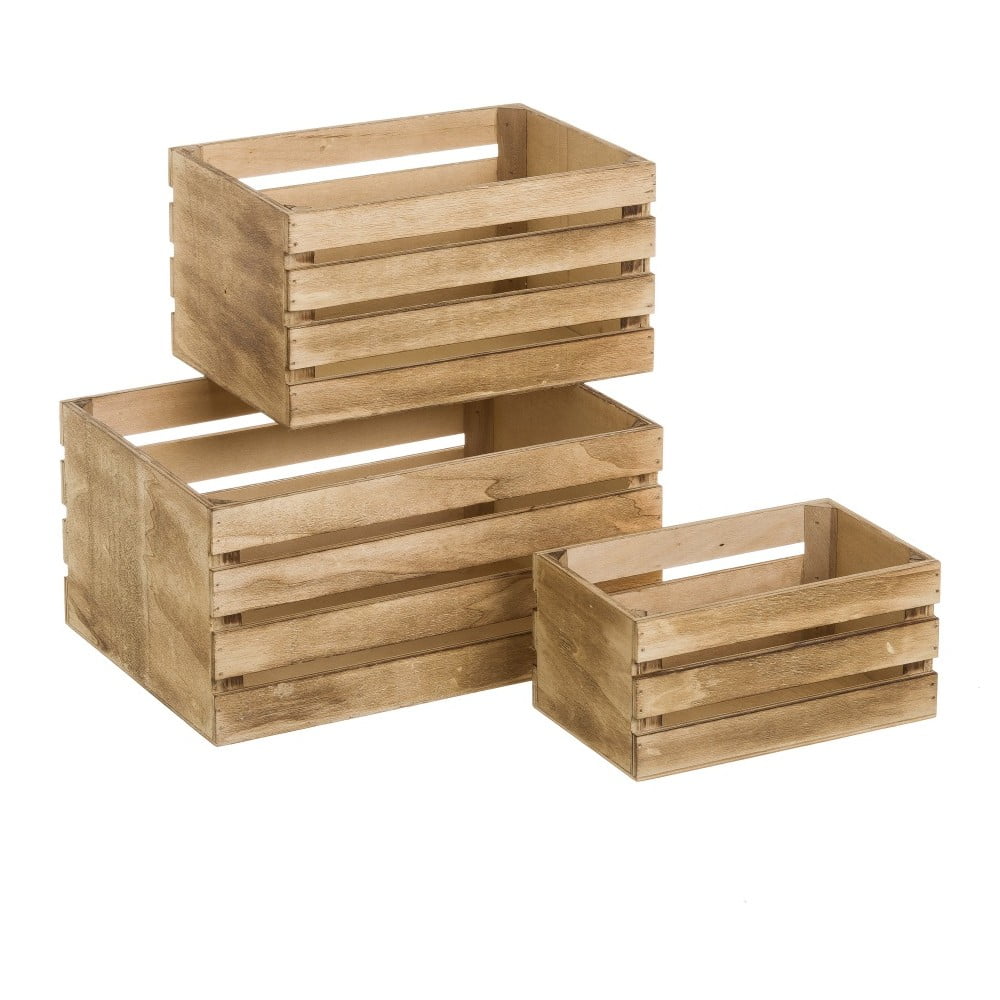 Natúr színű tárolódoboz szett 3 db-os 31x23x15 cm – Casa Selección