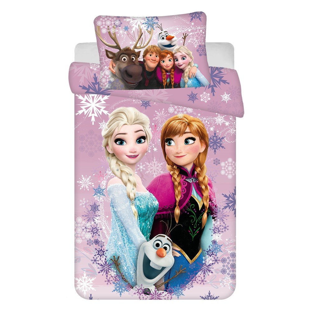 Pamut gyerek ágyneműhuzat babaágyhoz 100x135 cm Frozen "Purple" – Jerry Fabrics