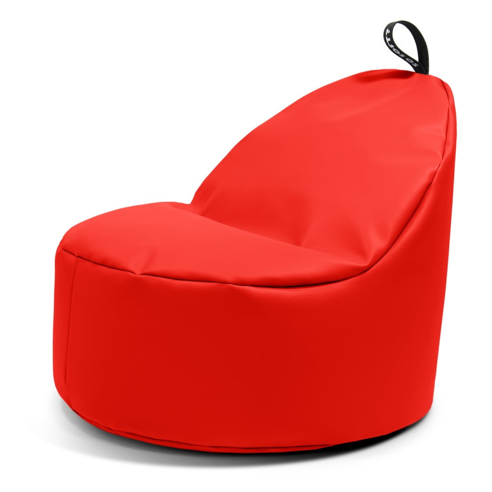 Piros bőrutánzat babzsákfotel Round L – So Soft?