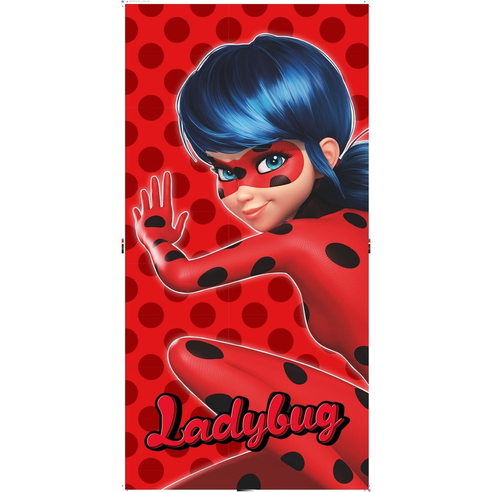Piros pamut gyerek fürdőlepedő 70x140 cm Miraculous – Jerry Fabrics