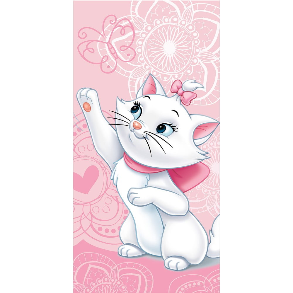 Rózsaszín pamut gyerek fürdőlepedő 70x140 cm Marie Cat "Butterfly" – Jerry Fabrics