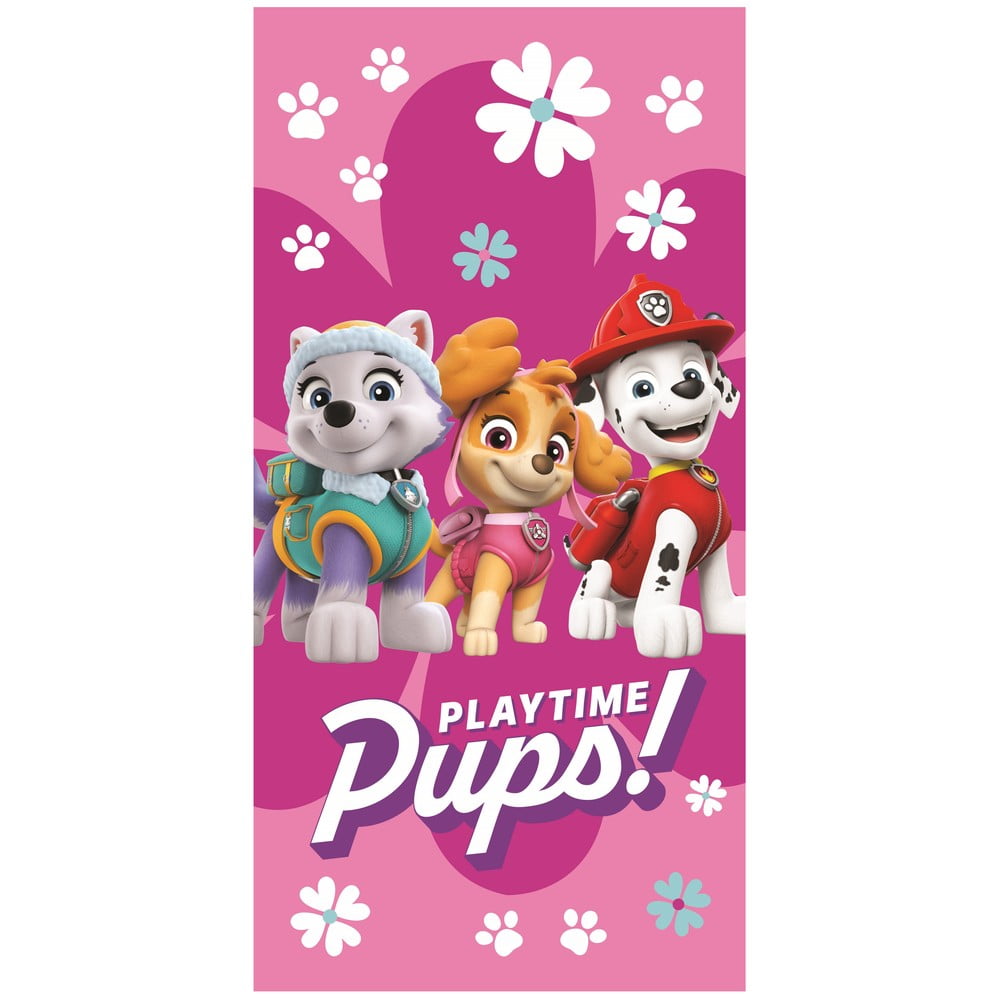 Rózsaszín pamut gyerek fürdőlepedő 70x140 cm Paw Patrol – Jerry Fabrics