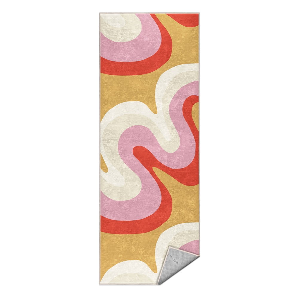 Sárga-rózsaszín mosható futószőnyeg 80x200 cm Raspberry Creamsicle – Mila Home