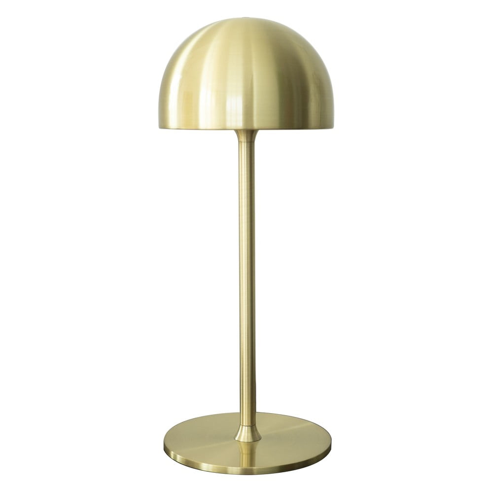 Sárgaréz színű LED asztali lámpa távirányítóval fém búrával (magasság 30 cm) Tim – Sirius