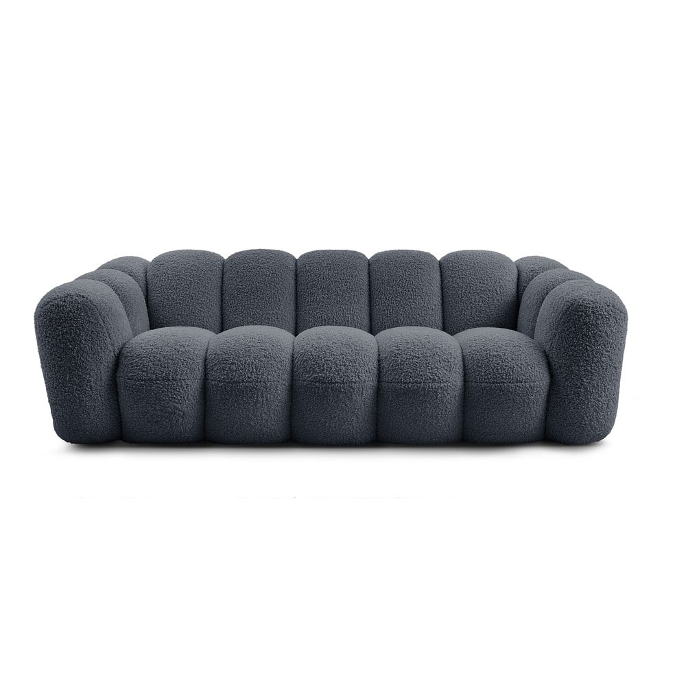 Sötétszürke buklé kanapé 232 cm Hippolyte – Bobochic Paris
