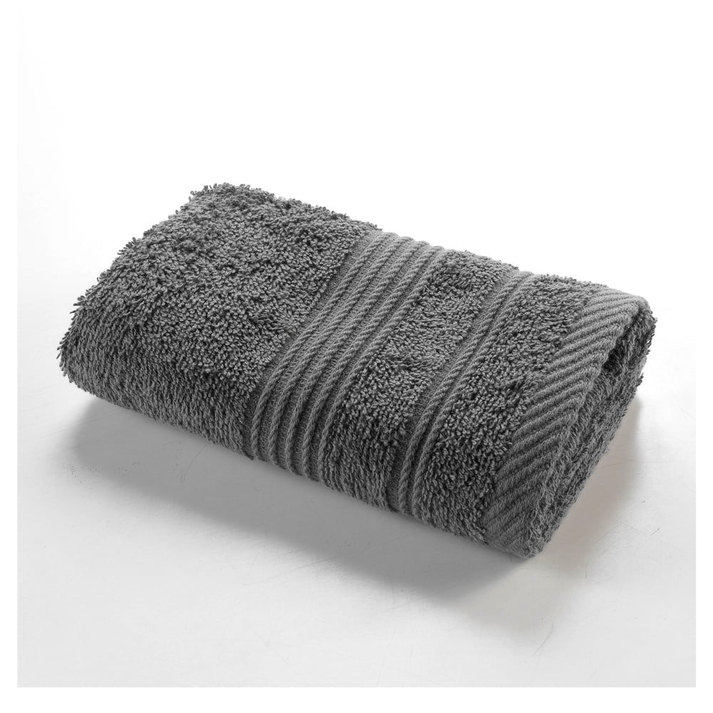 Sötétszürke frottír pamut törölköző 30x50 cm Tendresse – douceur d'intérieur