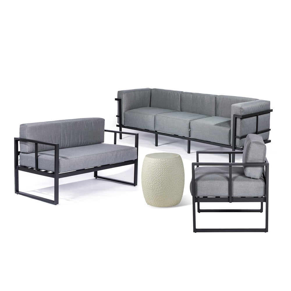 Szürke alumínium hatszemélyes kerti lounge szett – Bonami Essentials