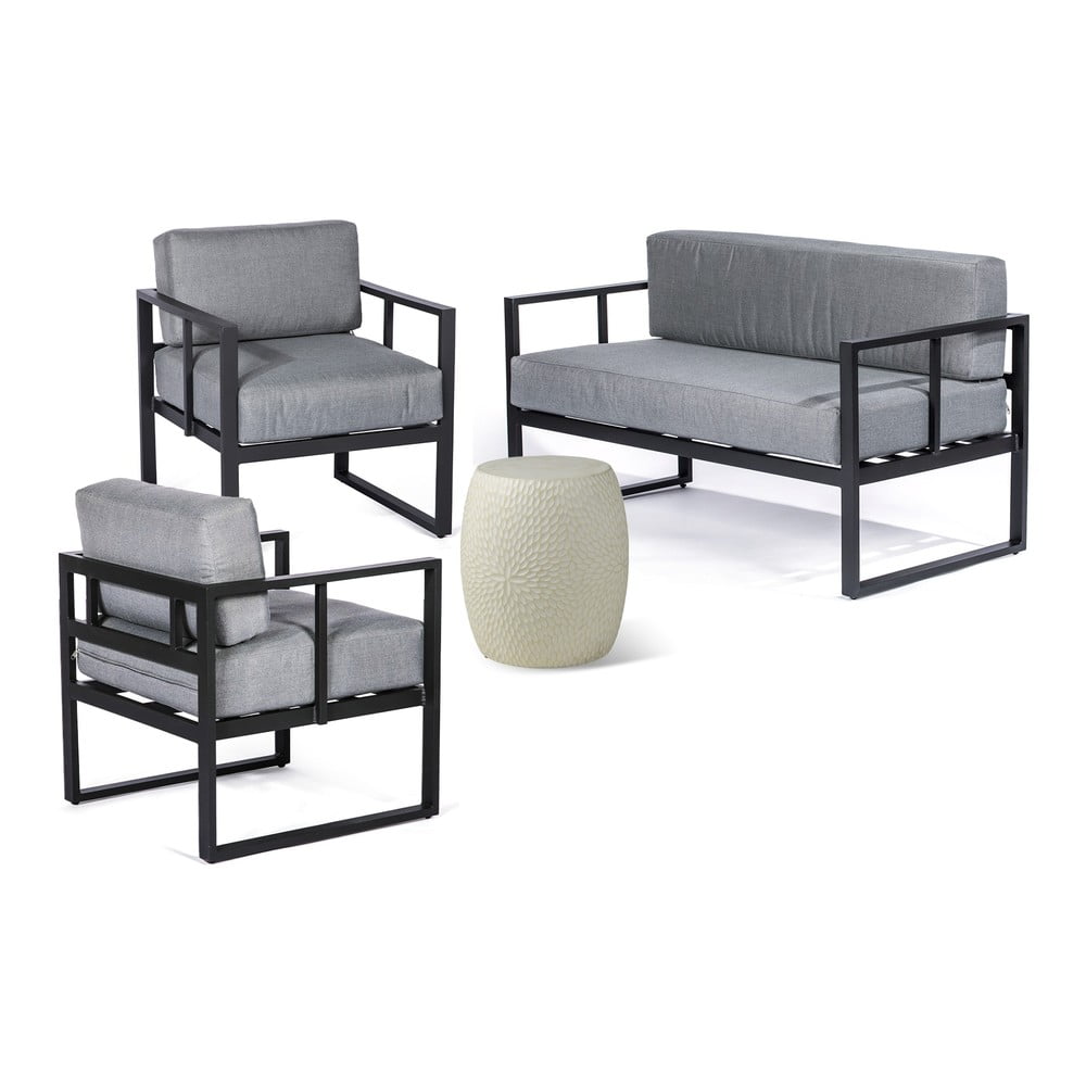 Szürke alumínium négyszemélyes kerti lounge szett – Bonami Essentials