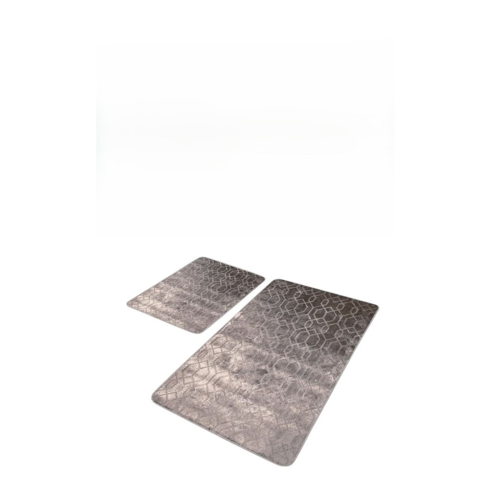 Szürke bársony fürdőszobai kilépő szett 2 db-os 60x100 cm – Mila Home
