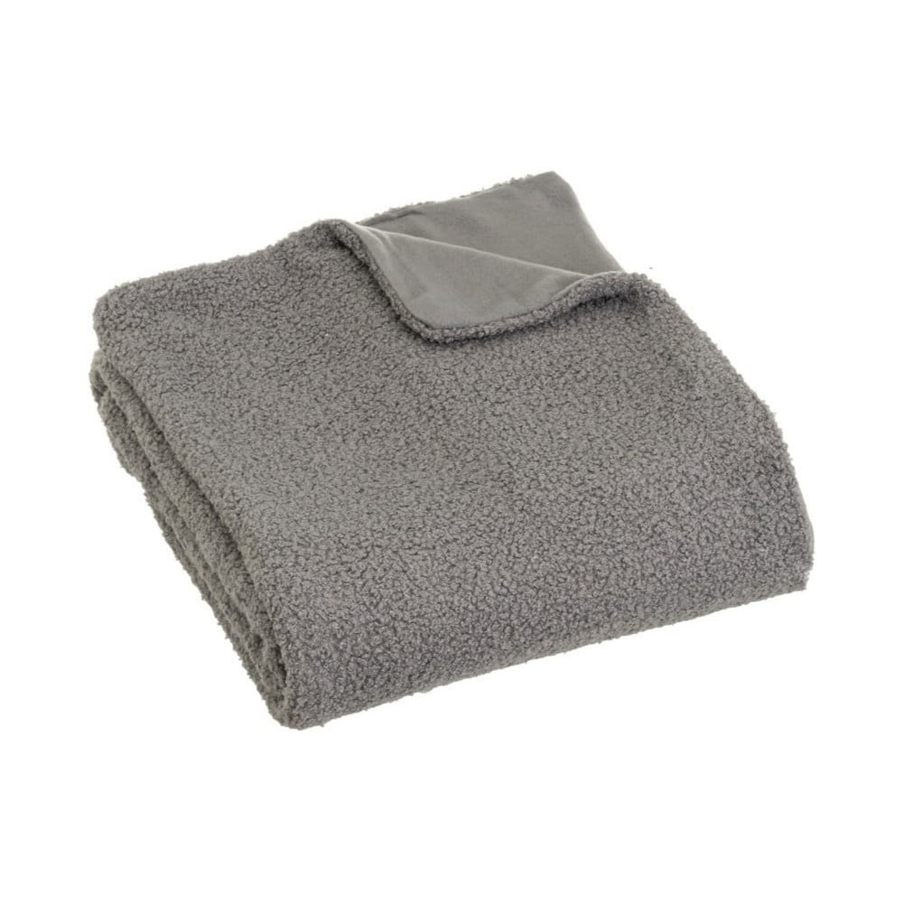 Szürke sherpa takaró 130x160 cm Sherpa Bouclé – Casa Selección