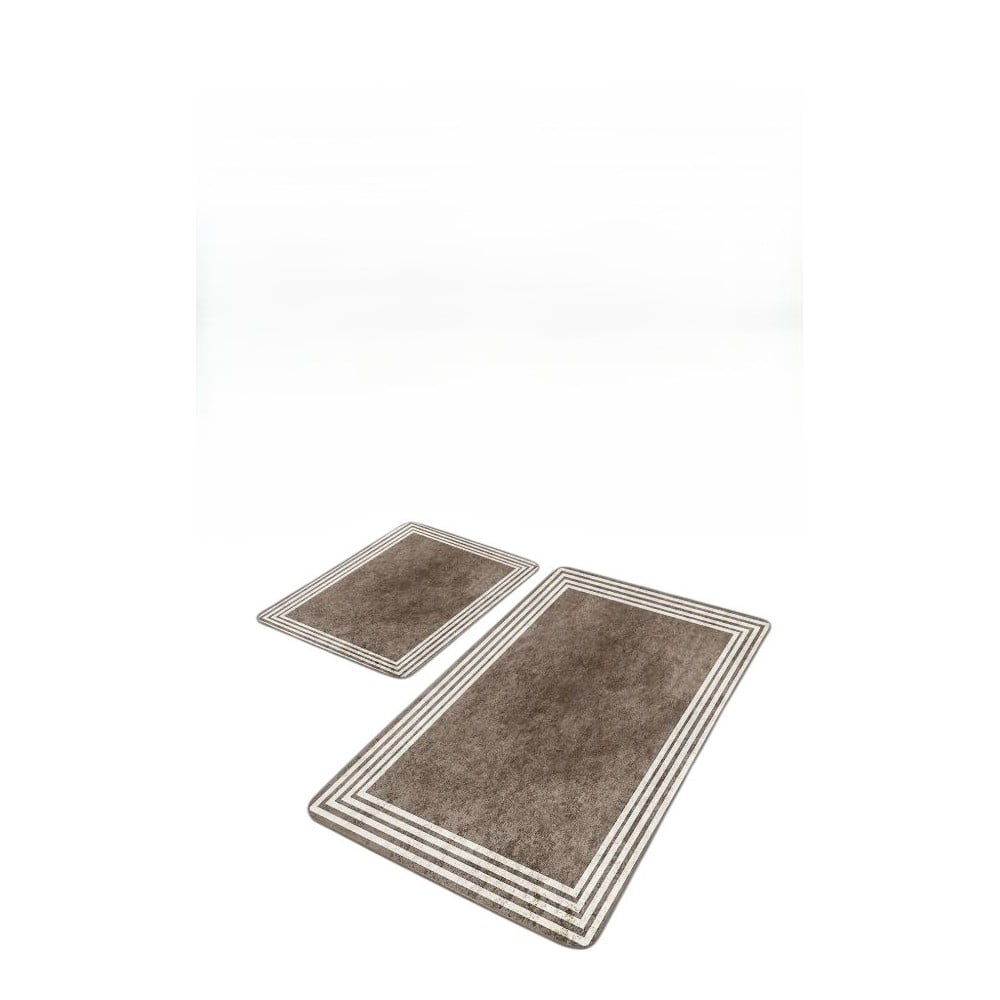 Szürkésbarna bársony fürdőszobai kilépő szett 2 db-os 60x100 cm – Mila Home