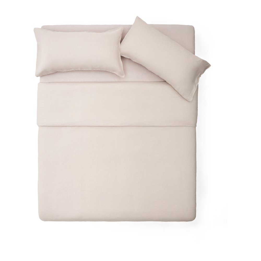 Szürkésbézs kétszemélyes hosszabbított lenkeverék ágyneműhuzat 240x220 cm Simmel – Kave Home