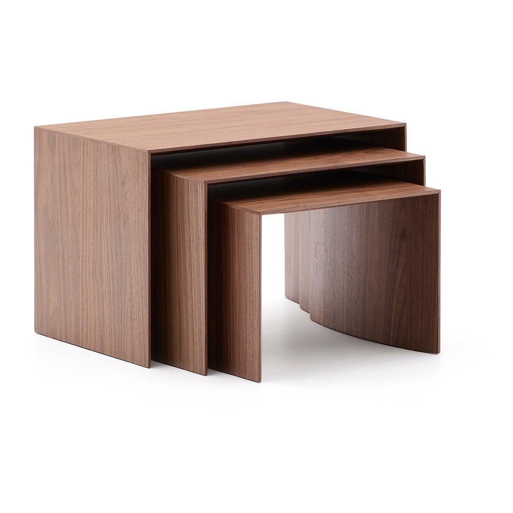 Tárolóasztal szett  diófa dekorral 3 db-os 40x60 cm Litto – Kave Home