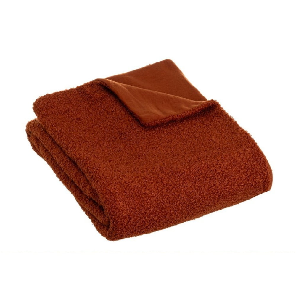 Téglavörös sherpa takaró 130x160 cm Sherpa Bouclé – Casa Selección