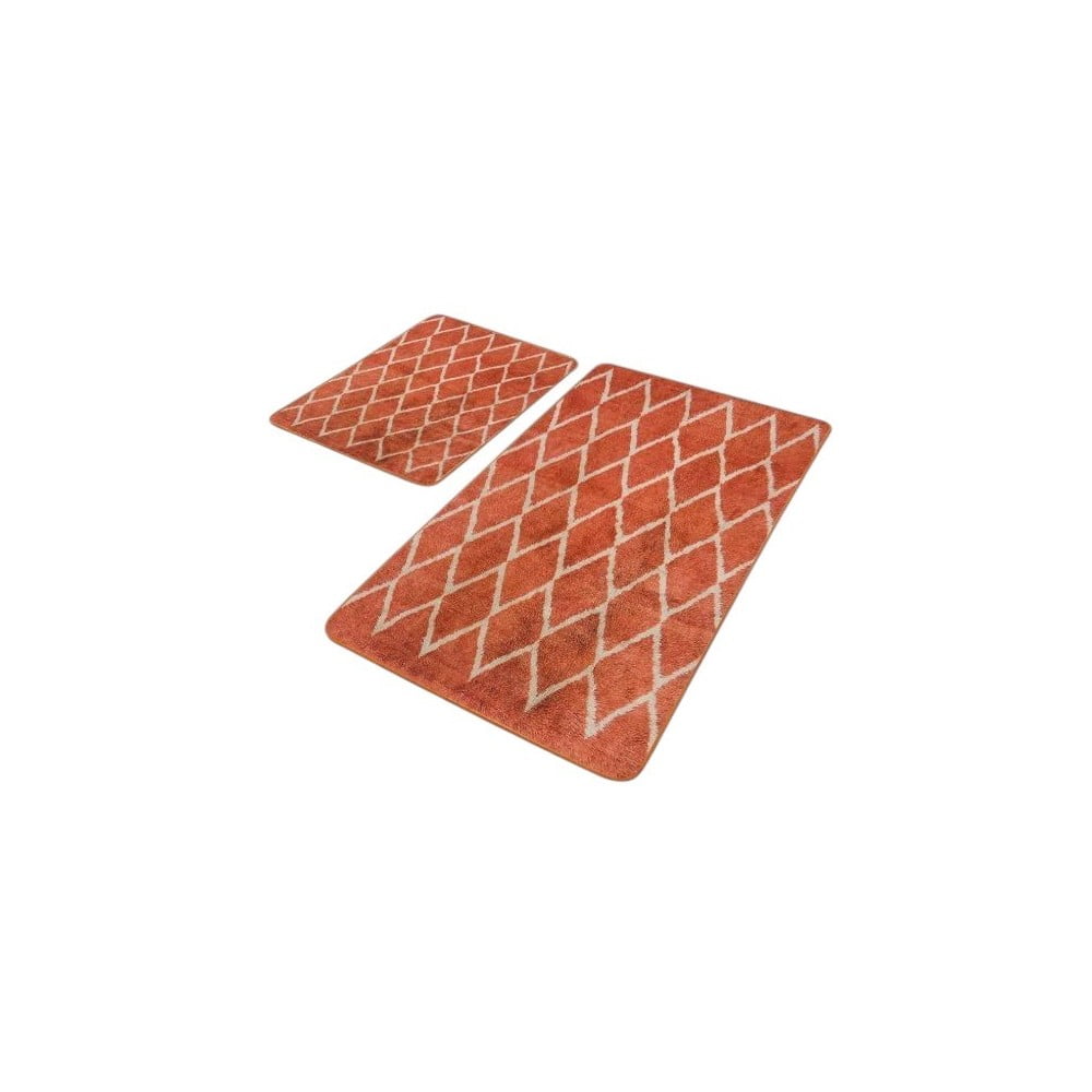 Terrakotta színű bársony fürdőszobai kilépő szett 2 db-os 60x100 cm – Mila Home
