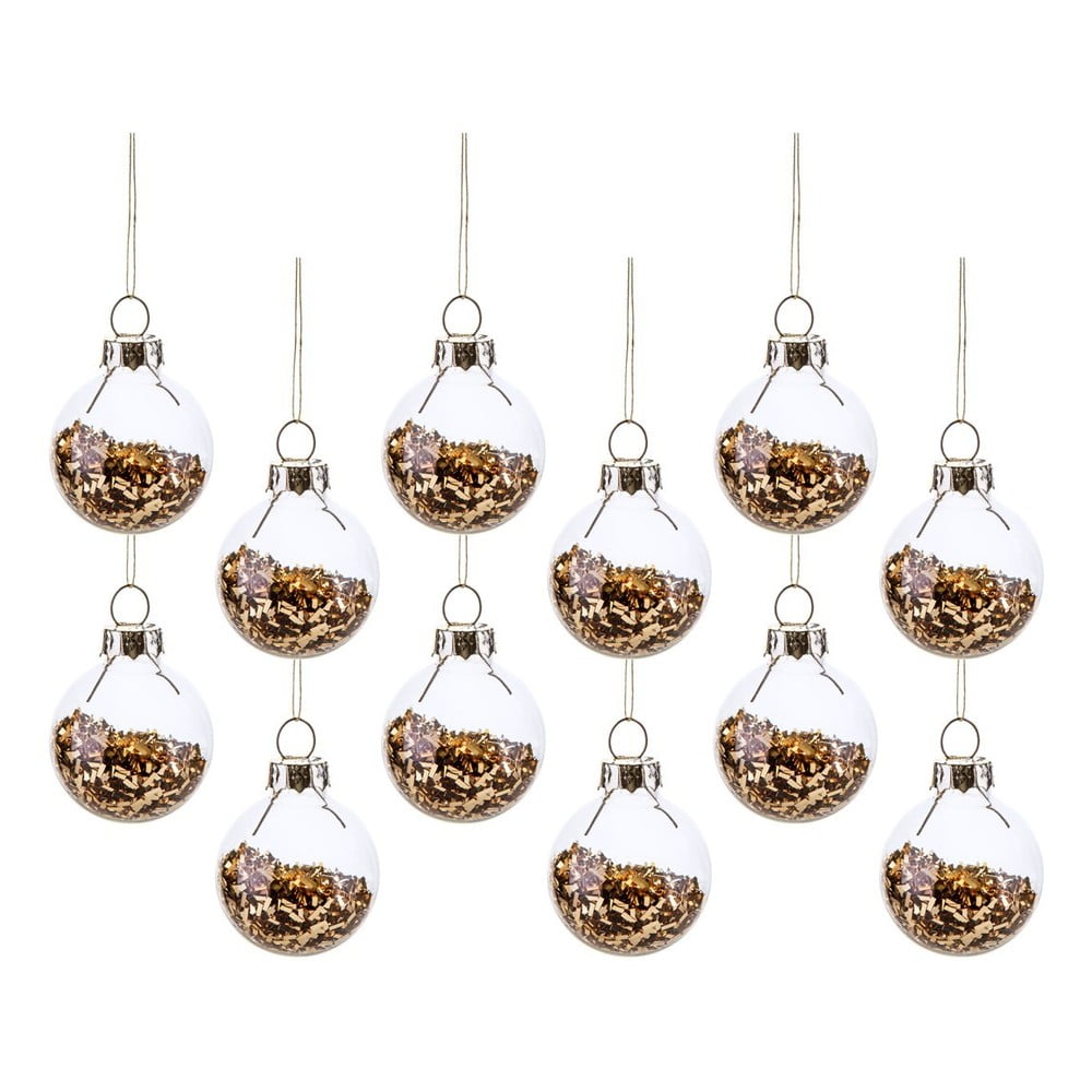 Üveg karácsonyfadísz készlet 12 db-os ø 3 cm Gold Mini – Sass & Belle