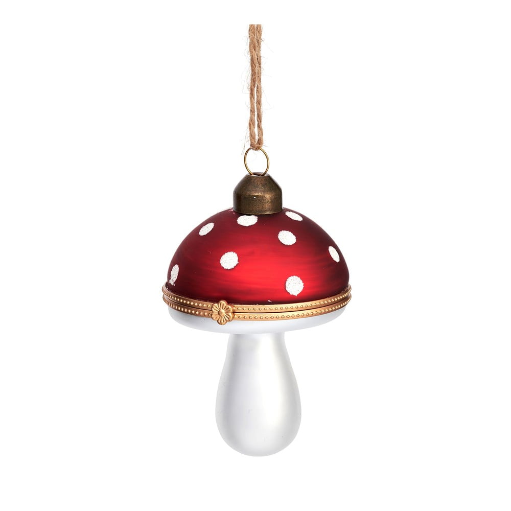 Üveg kézzel készített karácsonyfadísz 9 cm Mushroom – Sass & Belle