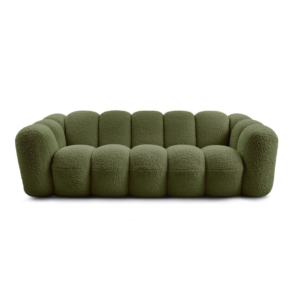 Zöld buklé kanapé 232 cm Hippolyte – Bobochic Paris