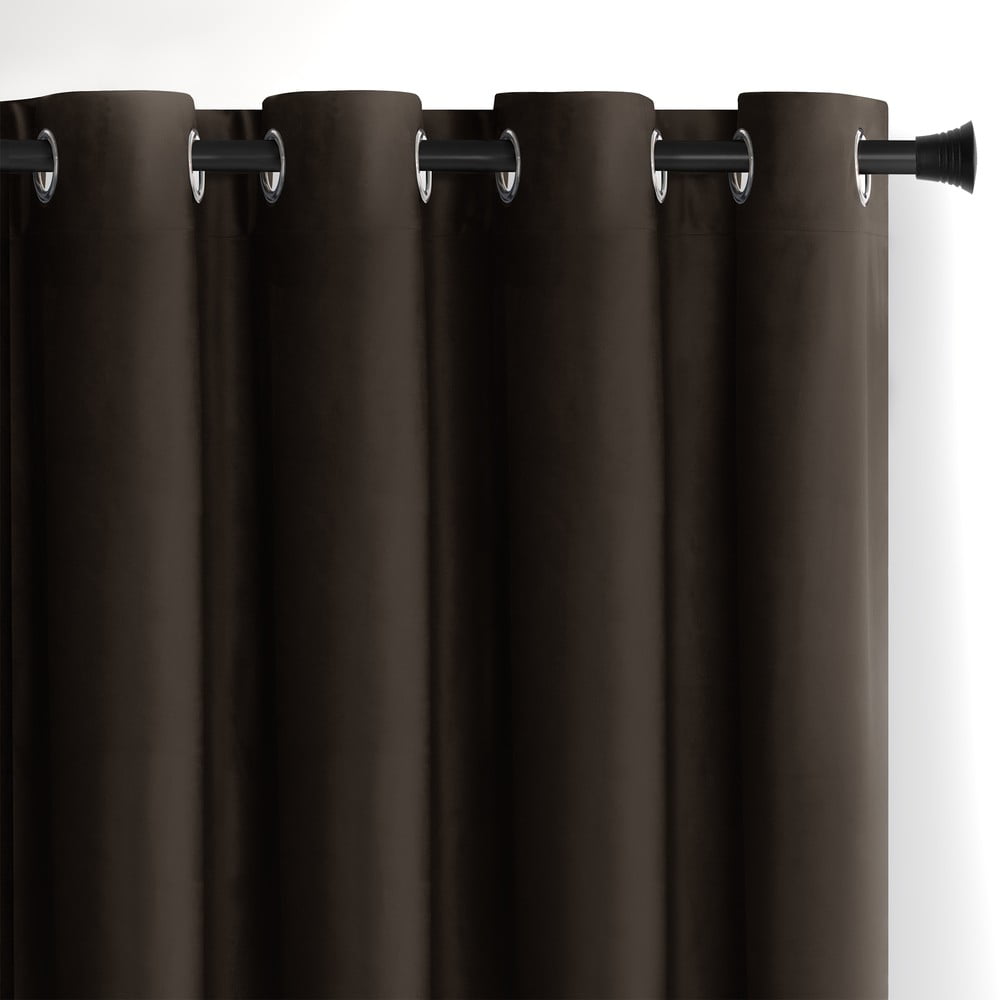 Barna bársony dimout (részleges sötétítő) függöny 140x270 cm Eyelets – Restilo