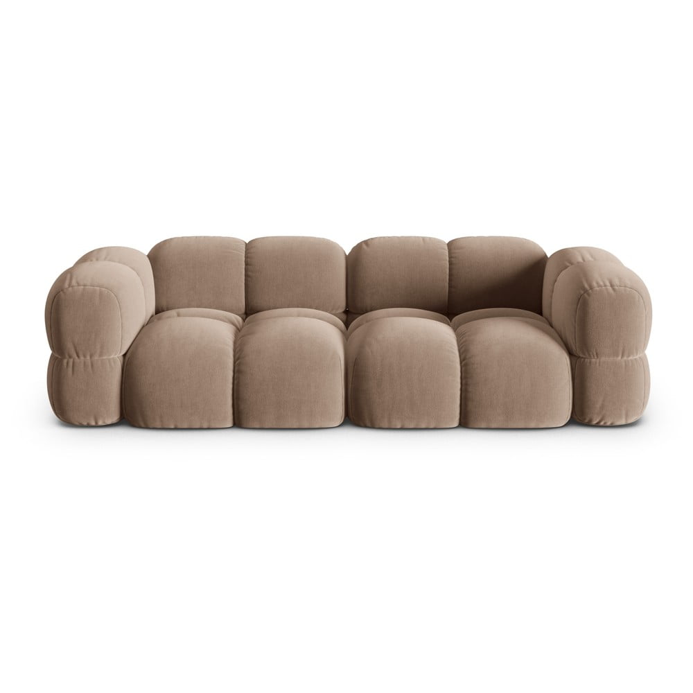 Barna bársony kanapé 250 cm Loretto – Cosmopolitan Design