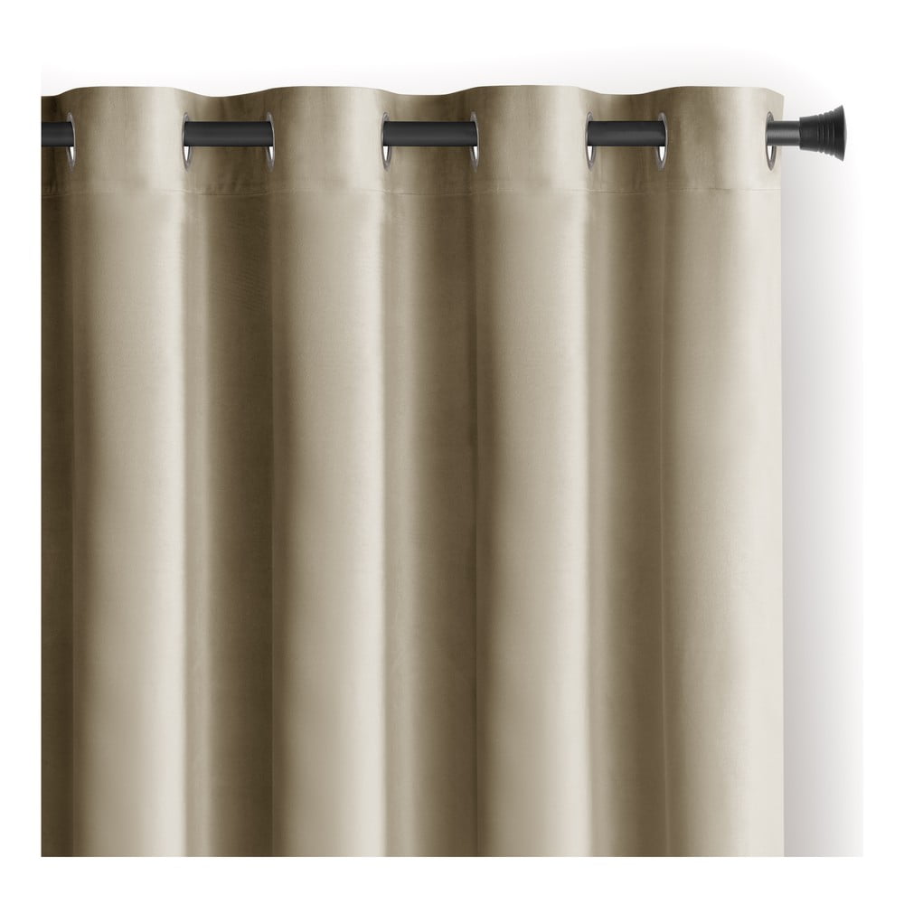 Barna-bézs bársony dimout (részleges sötétítő) függöny 140x270 cm Eyelets – Restilo