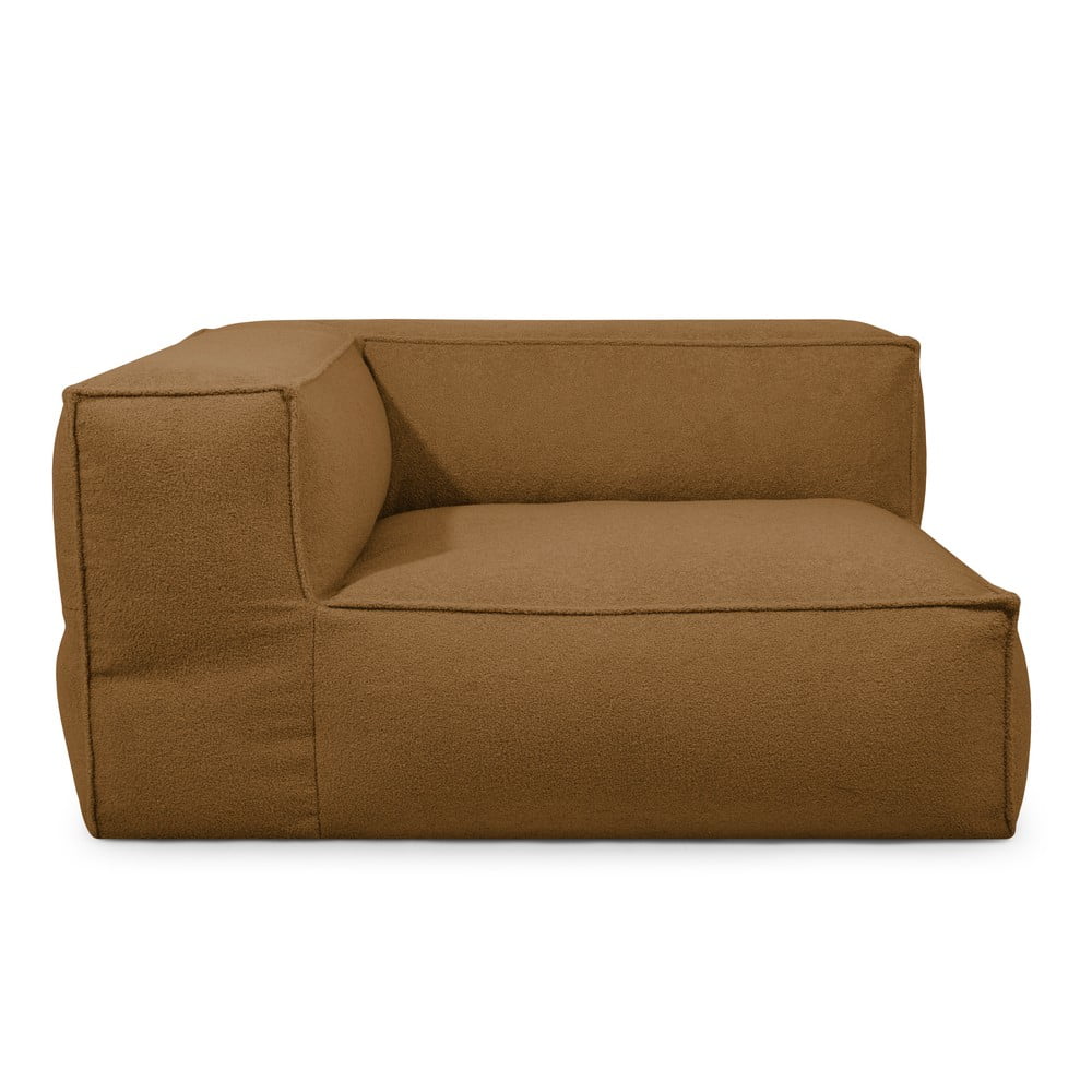 Barna buklé babzsákfotel Mass Corner 150 Left – SLOWDOWN