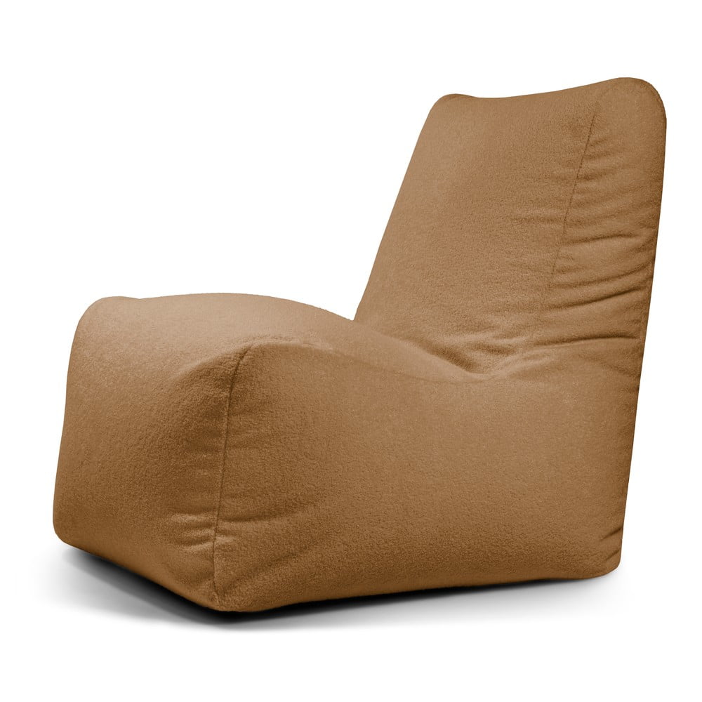 Barna buklé babzsákfotel Seat Lounge – SLOWDOWN