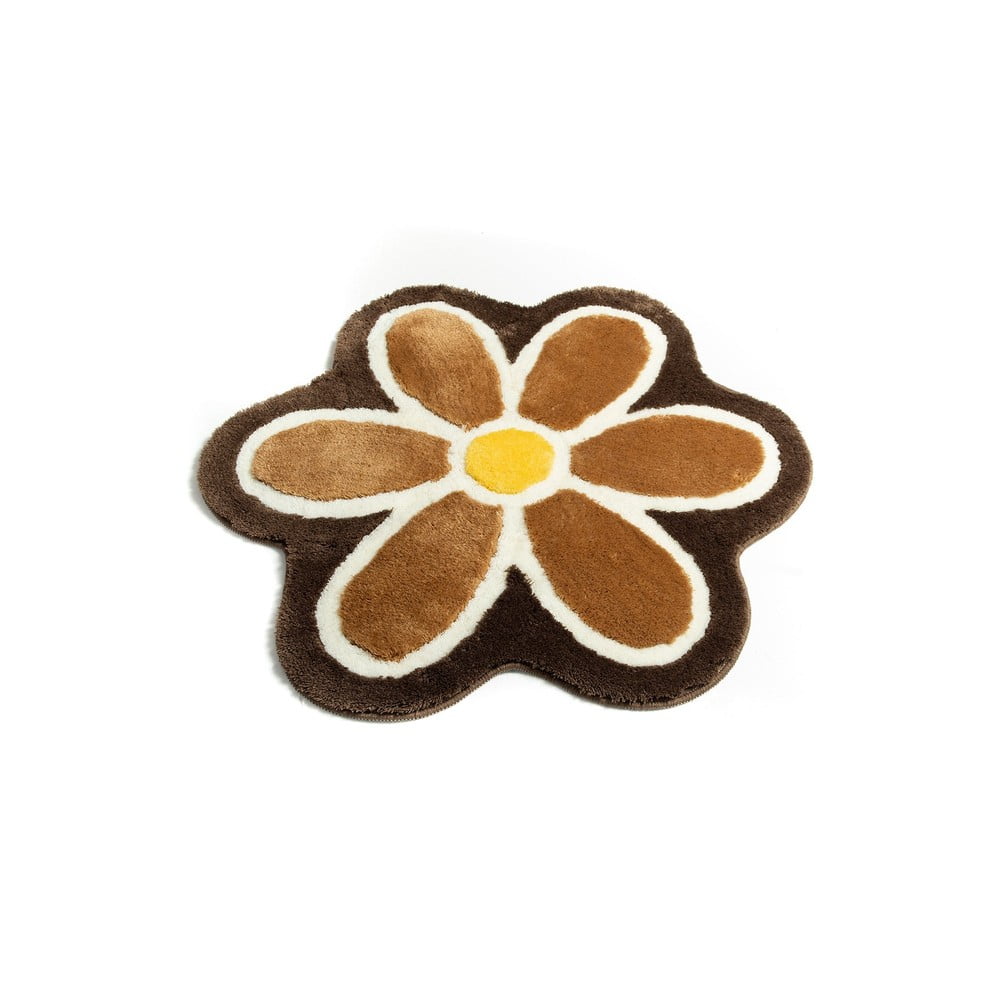 Barna fürdőszobai kilépő ø 90 cm Flower – Foutastic