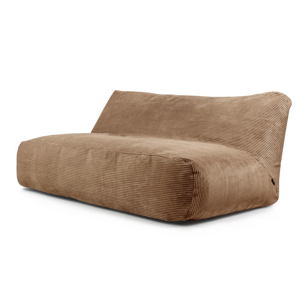 Barna kordbársony babzsákfotel Sofa Tube 190 – SLOWDOWN