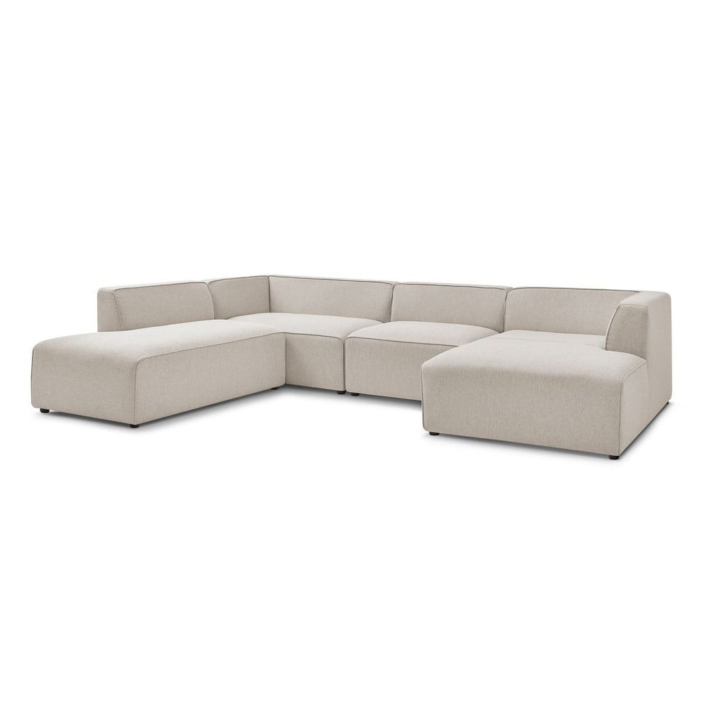 Bézs moduláris sarokkanapé (bal oldali-U alakú) Megeve – Bobochic Paris