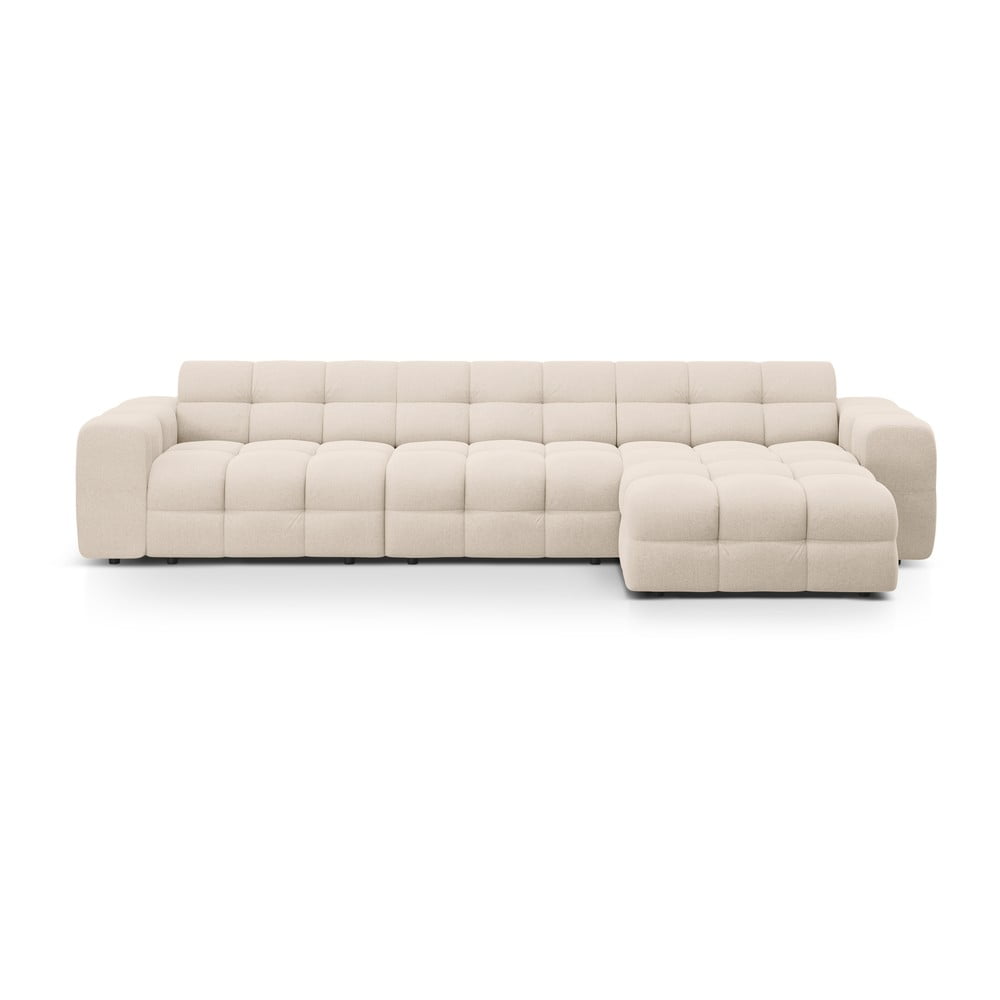 Bézs sarokkanapé (jobb oldali-heverő résszel) Kendal – Micadoni