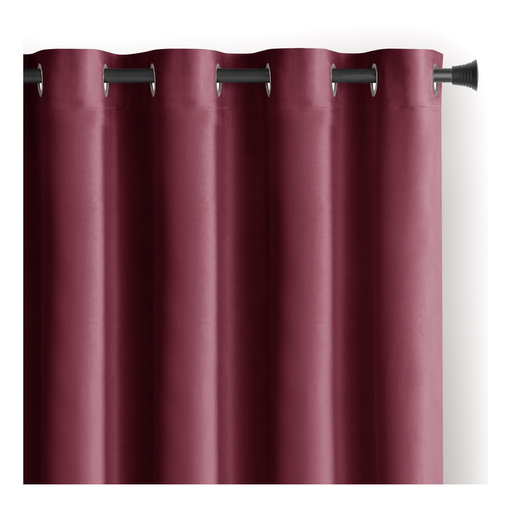 Borvörös-rózsaszín bársony dimout (részleges sötétítő) függöny 140x270 cm Eyelets – Restilo