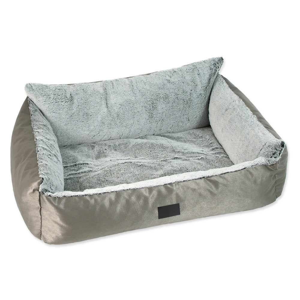 Ezüstszínű fekhely kutyáknak 100x70 cm Dog Fantasy Lux Platinum – Plaček Pet Products