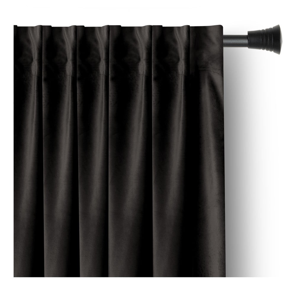 Fekete bársony dimout (részleges sötétítő) függöny 140x245 cm Pleat – Restilo