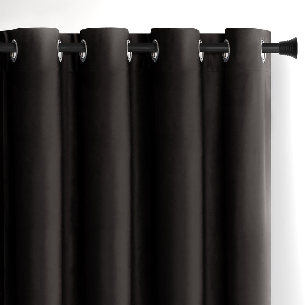 Fekete bársony dimout (részleges sötétítő) függöny 140x270 cm Eyelets – Restilo