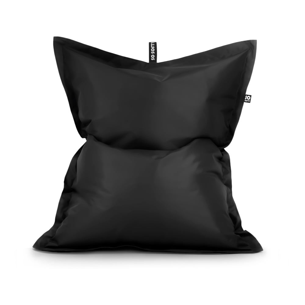 Fekete bőrutánzat gyerek babzsákfotel Pad M – So Soft?