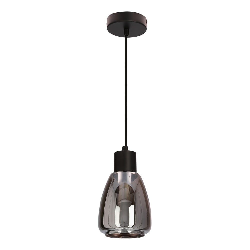 Fekete függőlámpa üveg búrával ø 12 cm Moldo – Candellux Lighting