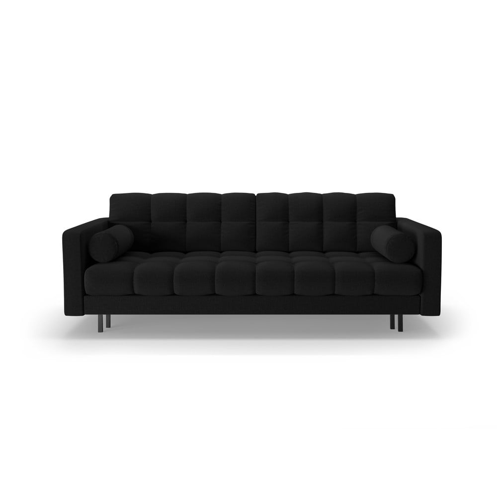 Fekete kinyitható tárolóhelyes kanapé 222 cm Bali – Cosmopolitan Design