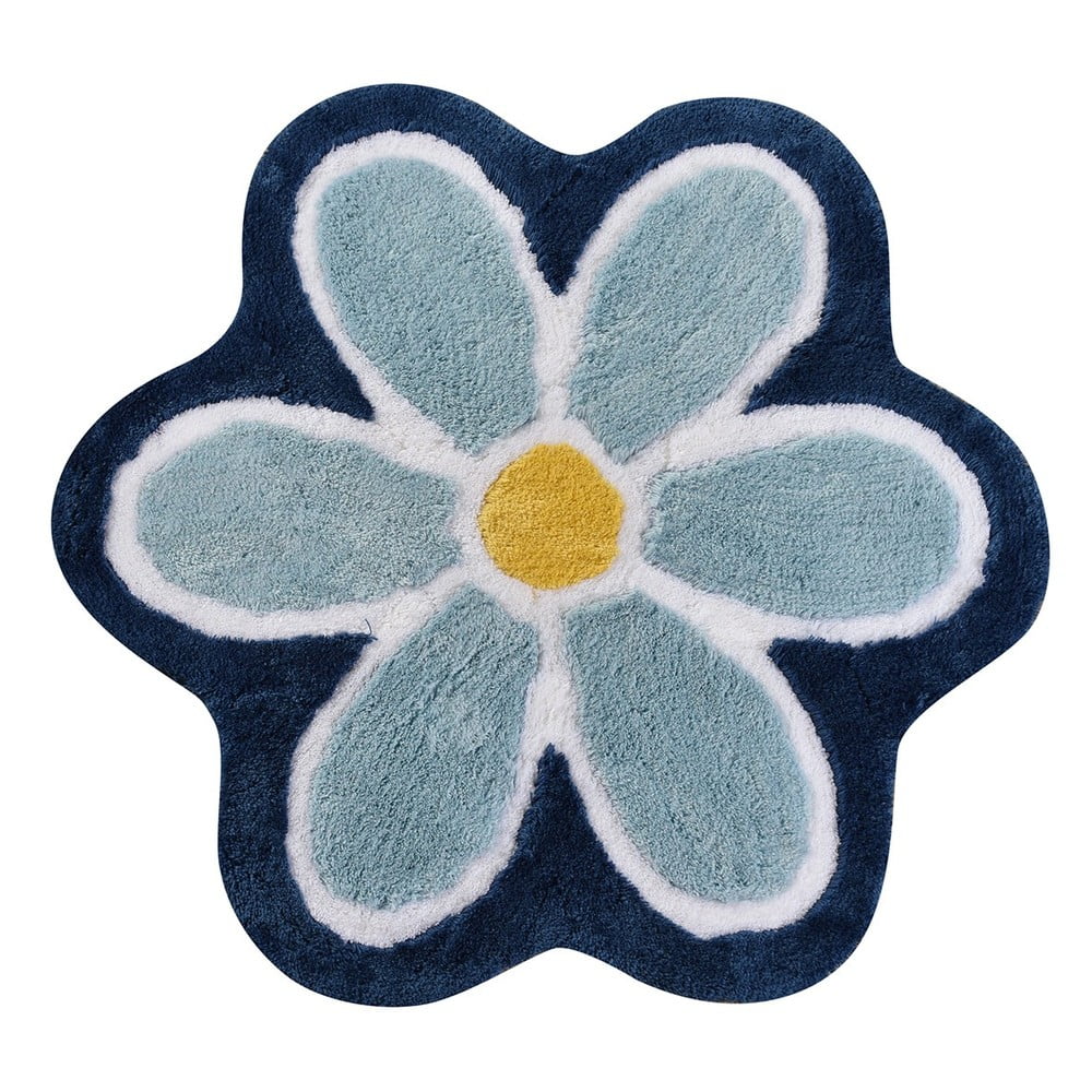 Kék fürdőszobai kilépő ø 90 cm Flower – Foutastic