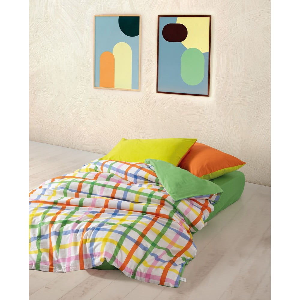 Kétszemélyes négyrészes hosszabbított renforcé pamut ágyneműhuzat lepedővel 200x220 cm Hype – Mijolnir