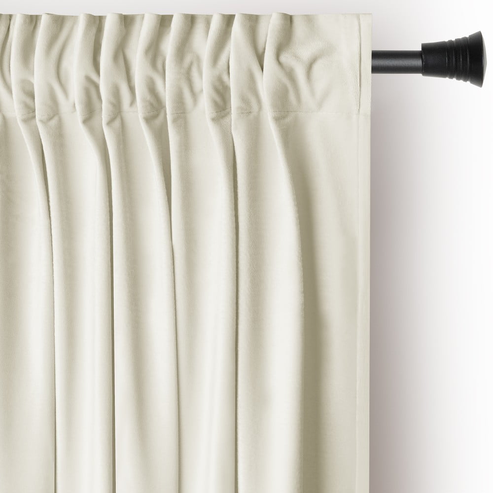 Krémszínű bársony dimout (részleges sötétítő) függöny 140x270 cm Pleat – Restilo