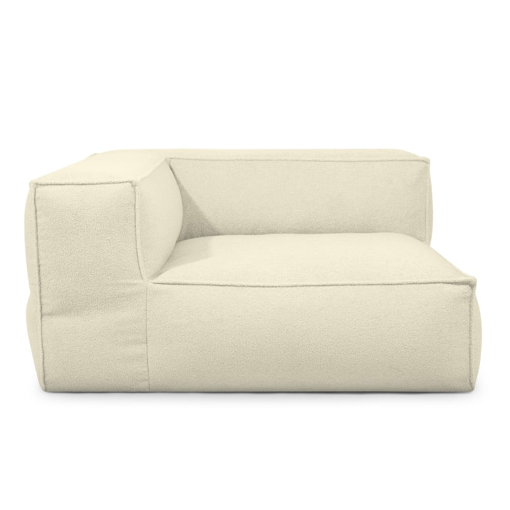 Krémszínű buklé babzsákfotel Mass Corner 150 Left – SLOWDOWN