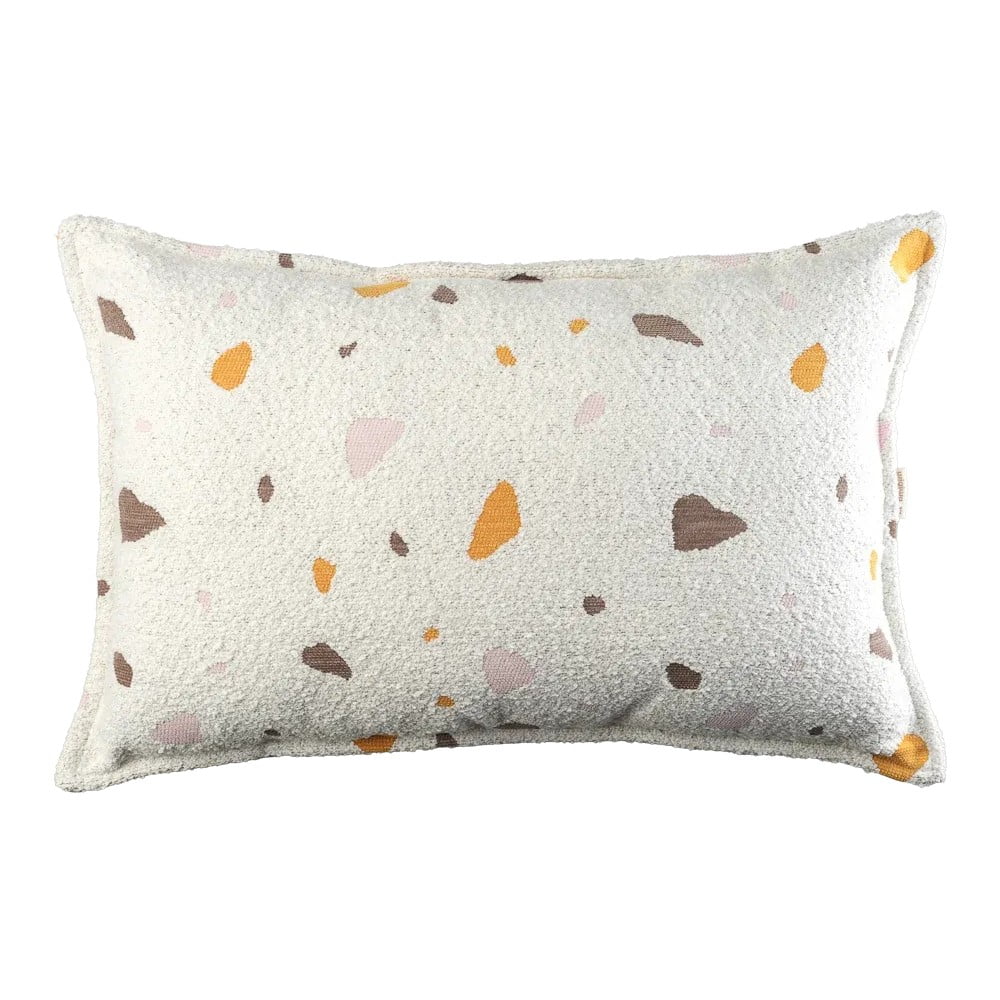 Krémszínű buklé-zsenília párna gyerek kanapéhoz Terrazzo Bolster – Wigiwama