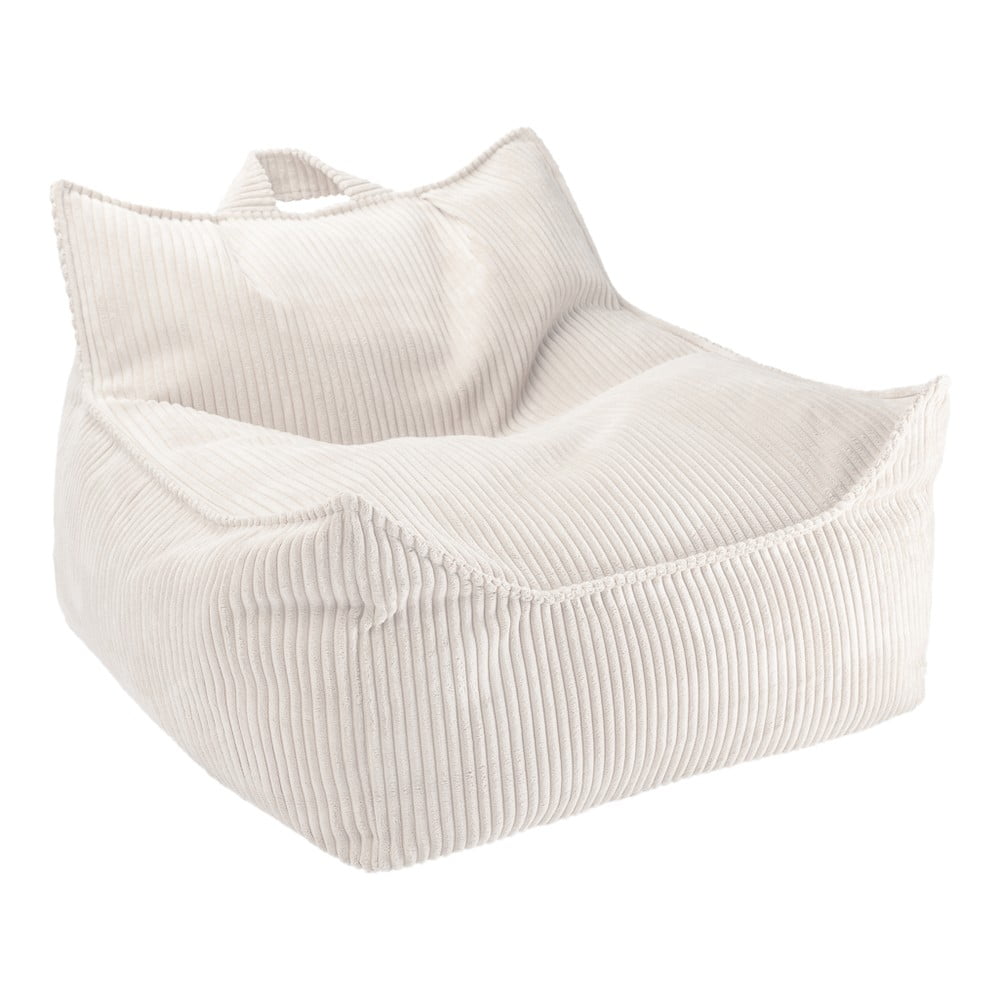 Krémszínű kordbársony gyerek babzsákfotel Chair – Wigiwama