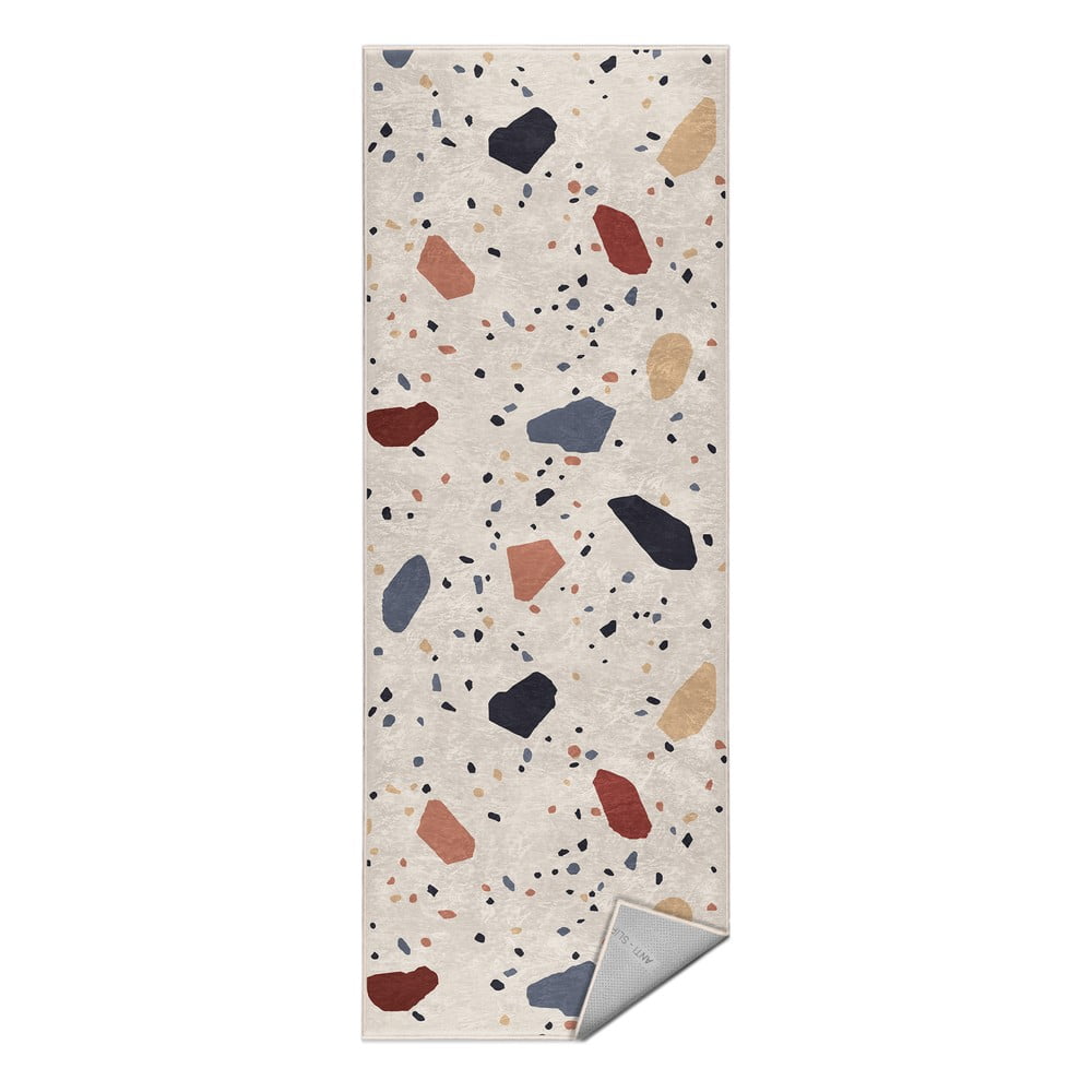 Krémszínű mosható futószőnyeg 80x200 cm Cracked Terrazzo – Mila Home