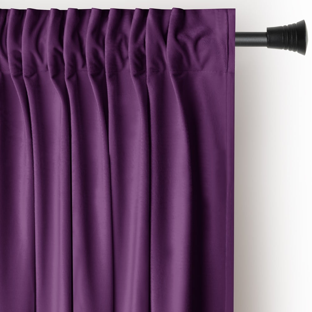 Lila bársony dimout (részleges sötétítő) függöny 140x245 cm Pleat – Restilo